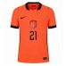Holandsko Frenkie de Jong #21 Domáci futbalový dres MS 2026 Krátky Rukáv